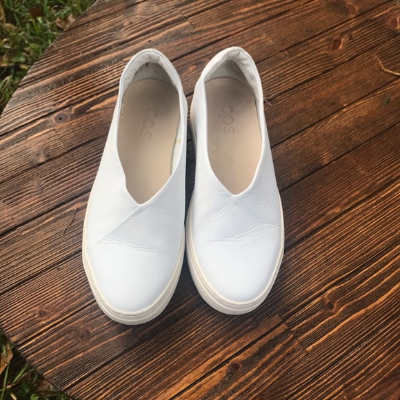 COS Shoes - COS White Slip On Leather Sneakers SZ 6